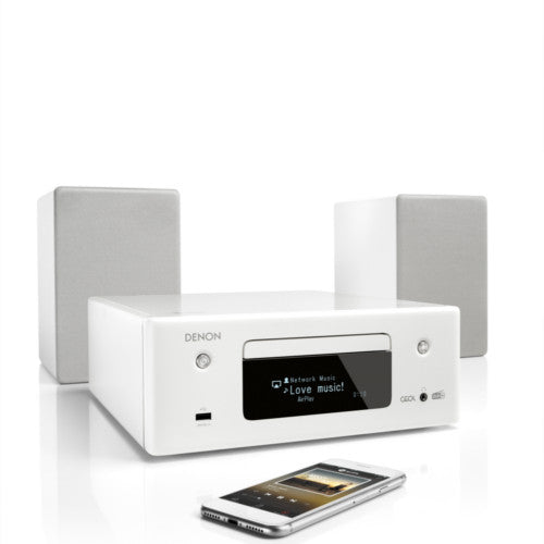 Denon CEOL N11 DAB DAB+ HiFi System with SCN10 Speakers Bundle White