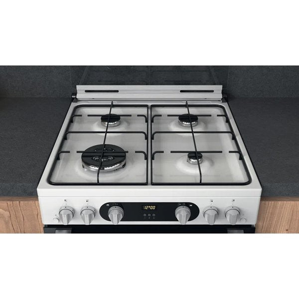 Hotpoint HD67G02CCW UK Double Gas Cooker White