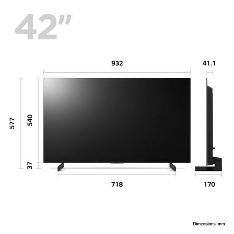 LG OLED42C34LA 42 Inch evo C3 OLED 4K Ultra HD HDR Smart TV 2023