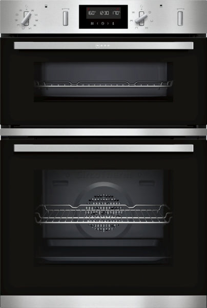 Neff U2GCH7AN0B Double Oven - Black with Steel Trim