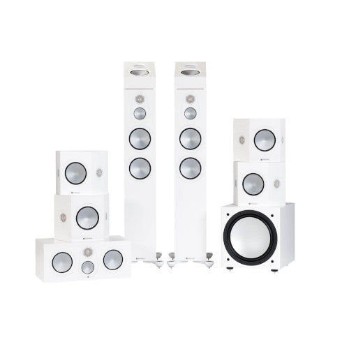Monitor Audio Silver 300 7.1.2 Dolby Atmos Home Cinema Speaker Package White