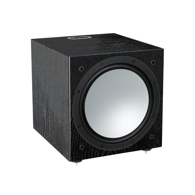 Monitor Audio Apex Speaker Package Black with 4 Apex A10 Bookshelf Speakers and Apex A40 Centre Speaker and Monitor Audio Silver W12 Subwoofer