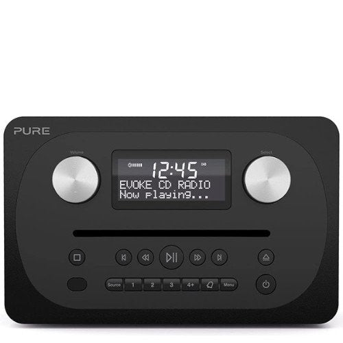 PURE Evoke C-D4 Compact DAB & FM Radio, CD with Bluetooth - Siena Black Front