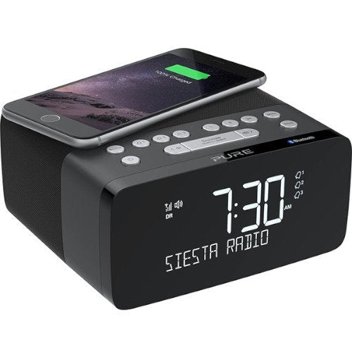 PURE Siesta Charge DAB+/FM & Blutooth with Qi Wireless Charging Pad In Graphite Main