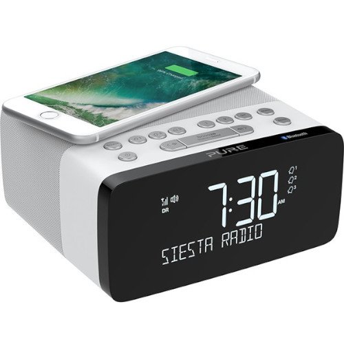PURE Siesta Charge DAB+/FM & Blutooth with Qi Wireless Charging Pad In White Main