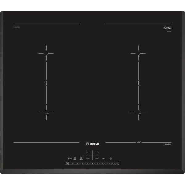 Bosch PVQ651FC5E Serie 6 Induction hob 60 cm Black surface mount without frame