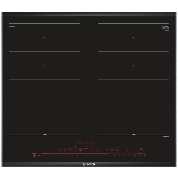 Bosch PXX675DV1E Serie 8 Induction hob 60 cm Black, surface mount with frame