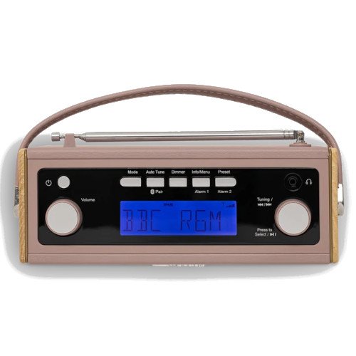 Roberts Rambler BT DAB DAB+ FM RDS Stereo Digital Radio with Bluetooth Alarms and ECO Power Saving Mode Dusky Pink