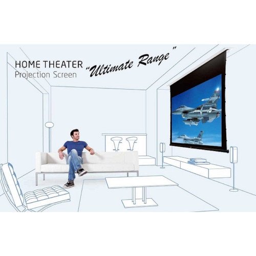 Sapphire SETC240WSFATR 106 inch Ceiling Trap Door Tab Tensioned Projector Screen