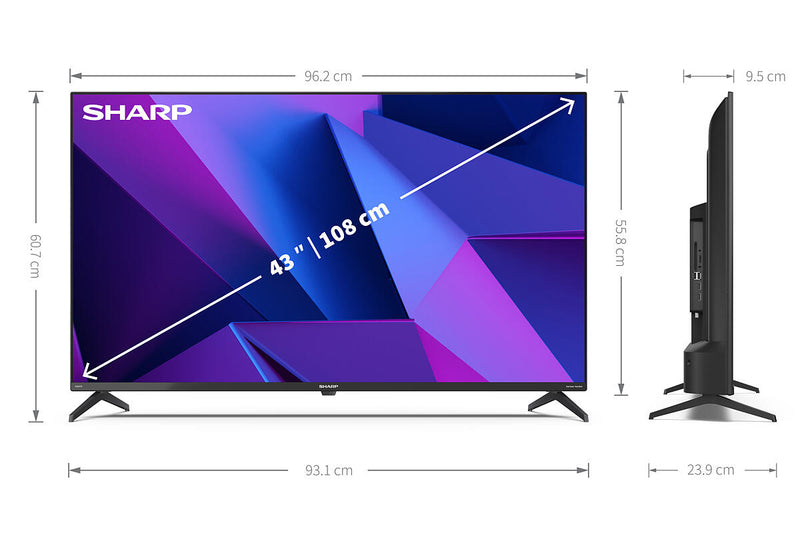 Sharp 4T-C43FN2KL2AB 43 Inch 4K Ultra HD Smart TV