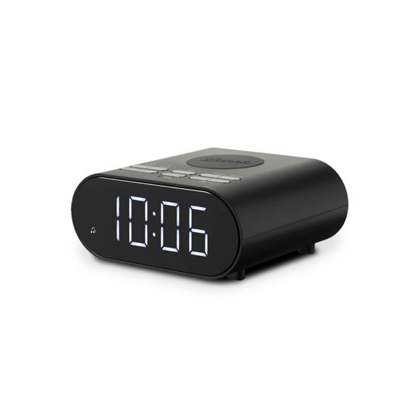 Roberts Ortus Charge FM Alarm Clock Radio with Wireless Smartphone charging Black