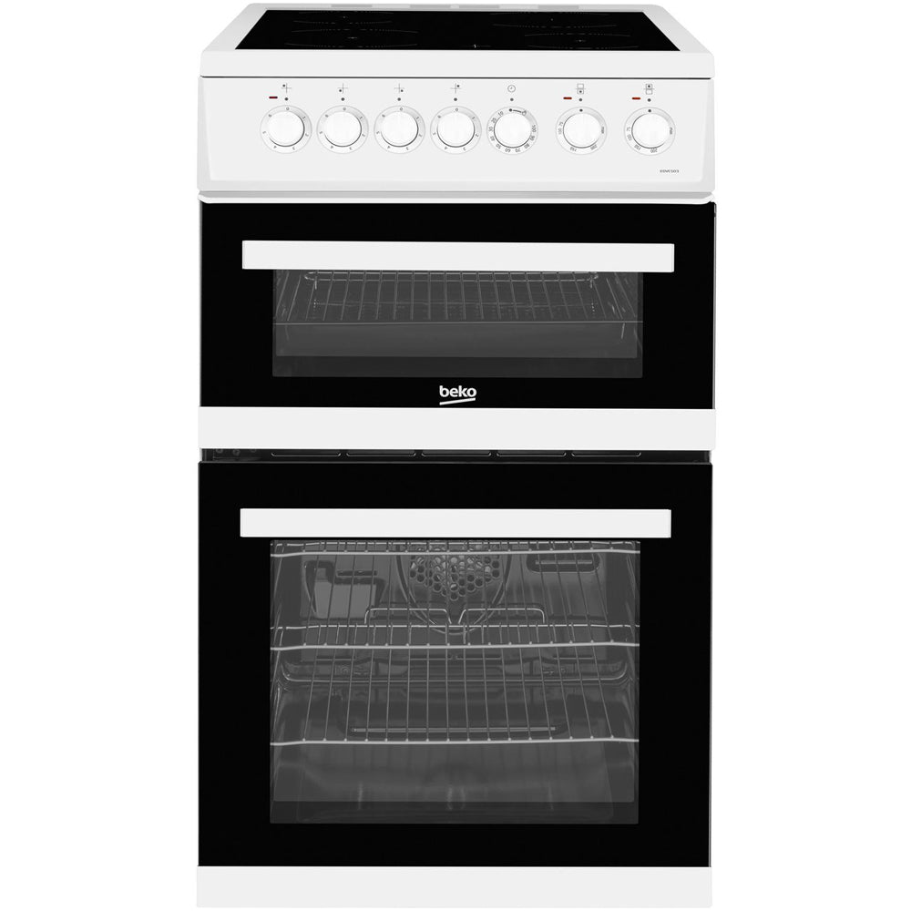 Beko EDVC503W 50cm Electric Double Oven with Ceramic Hob - White White