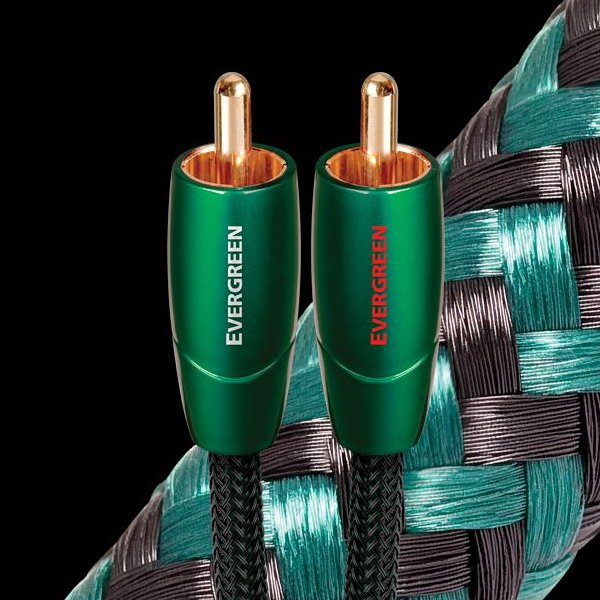 audioquest Evergreen 1M Male RCA to RCA Analog Audio Interconnect Cable