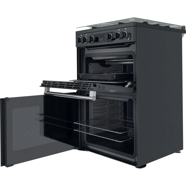Hotpoint CD67G0C2CA UK Gas Freestanding 60cm Double Cooker Dark Grey Dark Grey