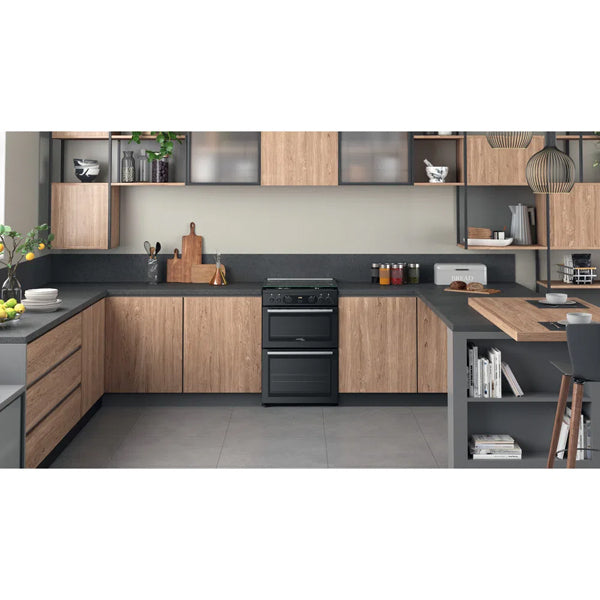 Hotpoint CD67G0C2CA UK Gas Freestanding 60cm Double Cooker Dark Grey Dark Grey