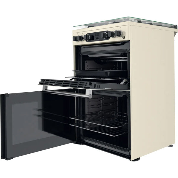 Hotpoint CD67G0C2CJ UK Gas Freestanding 60cm Double Cooker Jasmine Cream