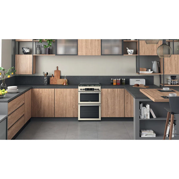Hotpoint CD67G0C2CJ UK Gas Freestanding 60cm Double Cooker Jasmine Cream