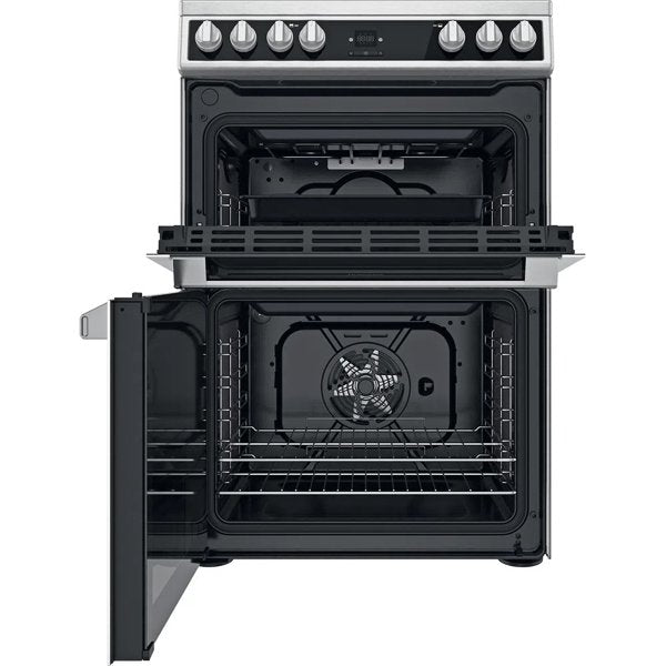 Hotpoint HDT67V9H2CX UK Double 60cm Gas Cooker Inox Inox