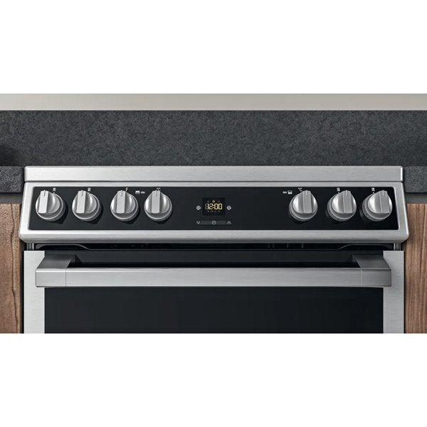 Hotpoint HDT67V9H2CX UK Double 60cm Gas Cooker Inox Inox