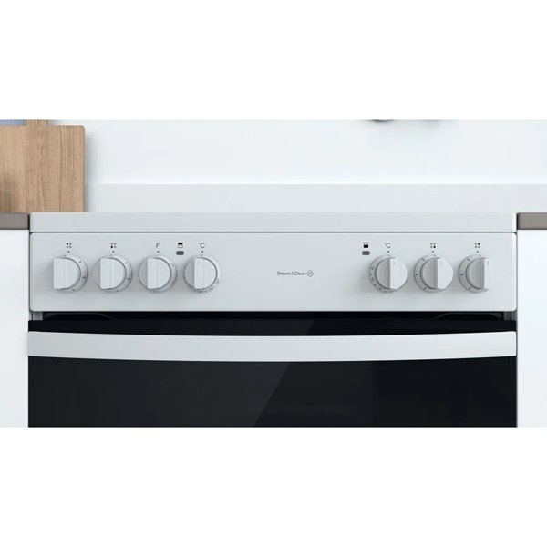 Indesit ID67V9KMWUK Double cooker White White