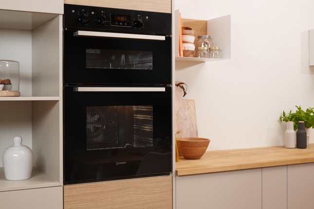 Indesit IDD6340BL Electric Double Built-in Oven Black