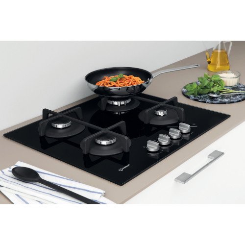 Indesit ING61TBK Gas Hob Black Black