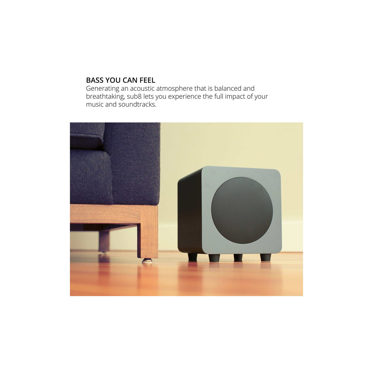 Kanto SUB8 Vinyl Subwoofer Matte White Matte White