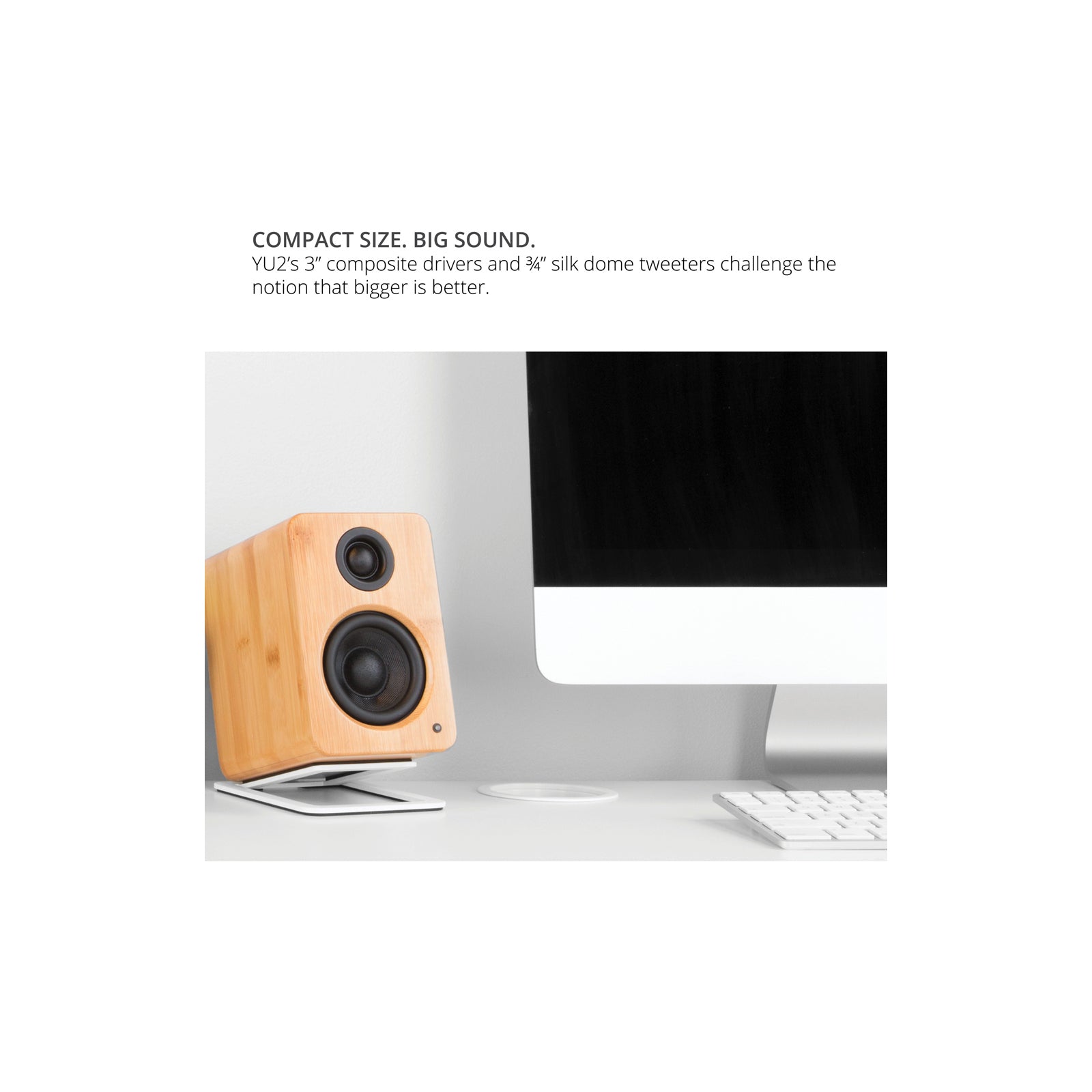 Kanto YU2 Powered Desktop Speakers Bamboo Bamboo