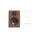 Kanto YU2 Powered Desktop Speakers Walnut Walnut