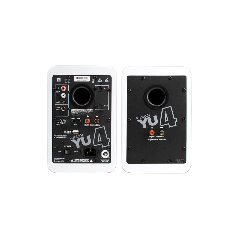 Kanto YU4 Powered Bookshelf Speakers With Bluetooth Matte White Matte White