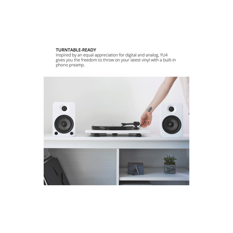 Kanto YU4 Powered Bookshelf Speakers With Bluetooth Matte White Matte White