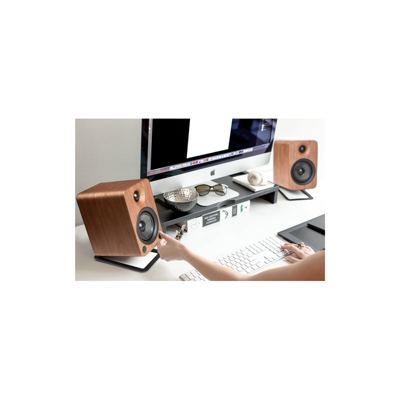 Kanto YU4 Powered Bookshelf Speakers With Bluetooth Walnut Walnut