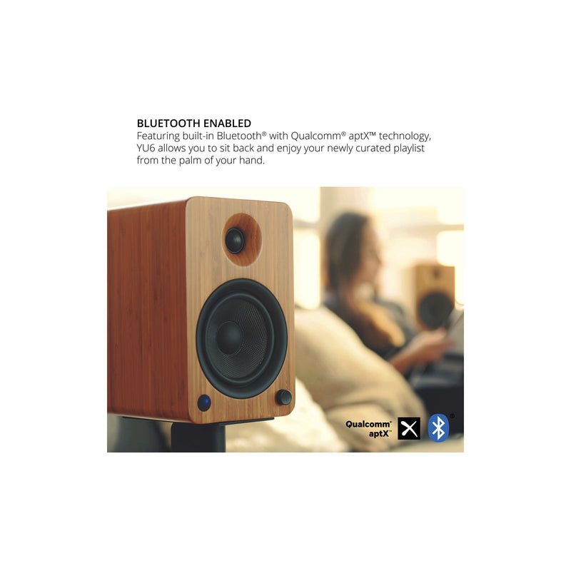 Kanto YU6 Powered Bookshelf Speakers With Bluetooth Bamboo Bamboo