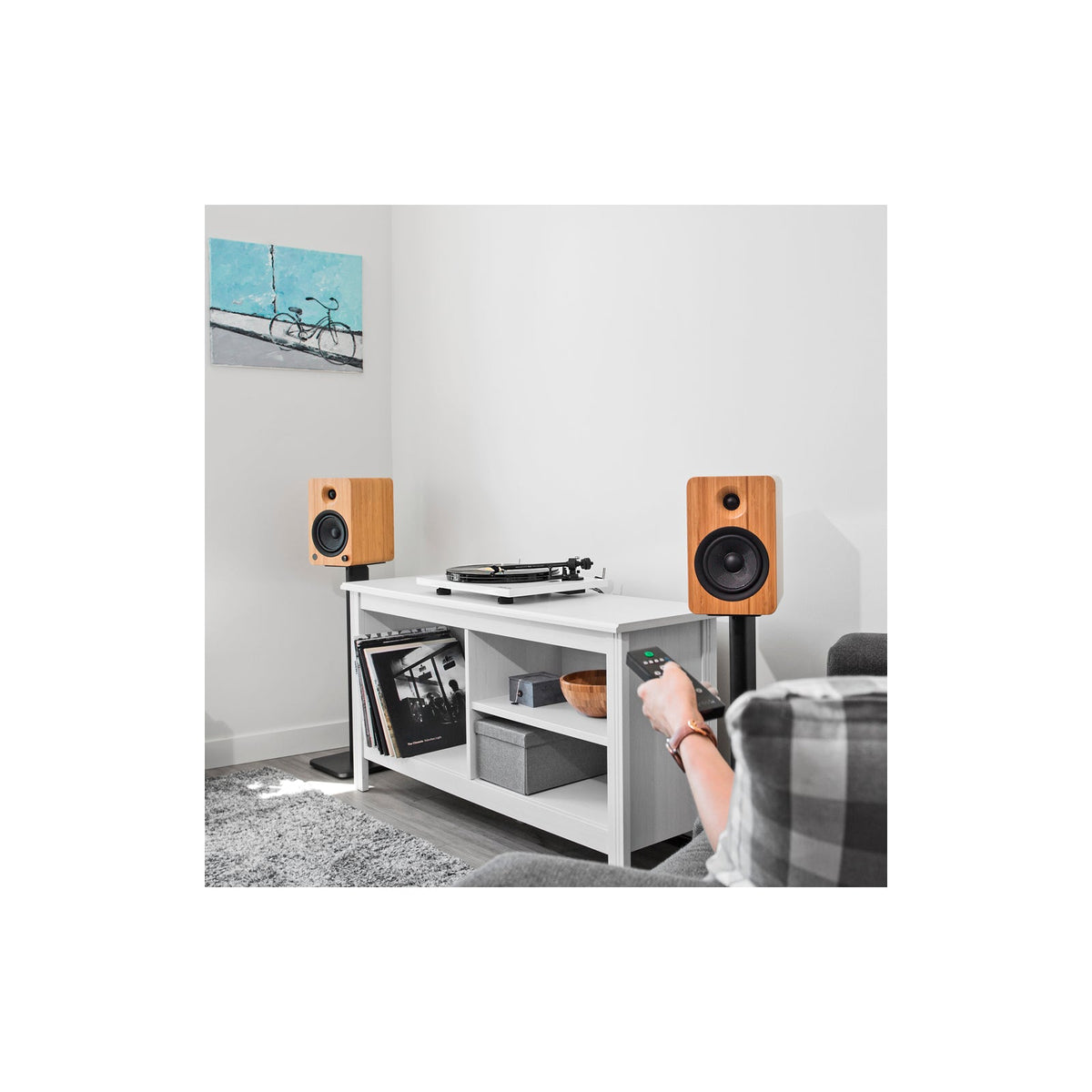 Kanto YU6 Powered Bookshelf Speakers With Bluetooth Bamboo Bamboo