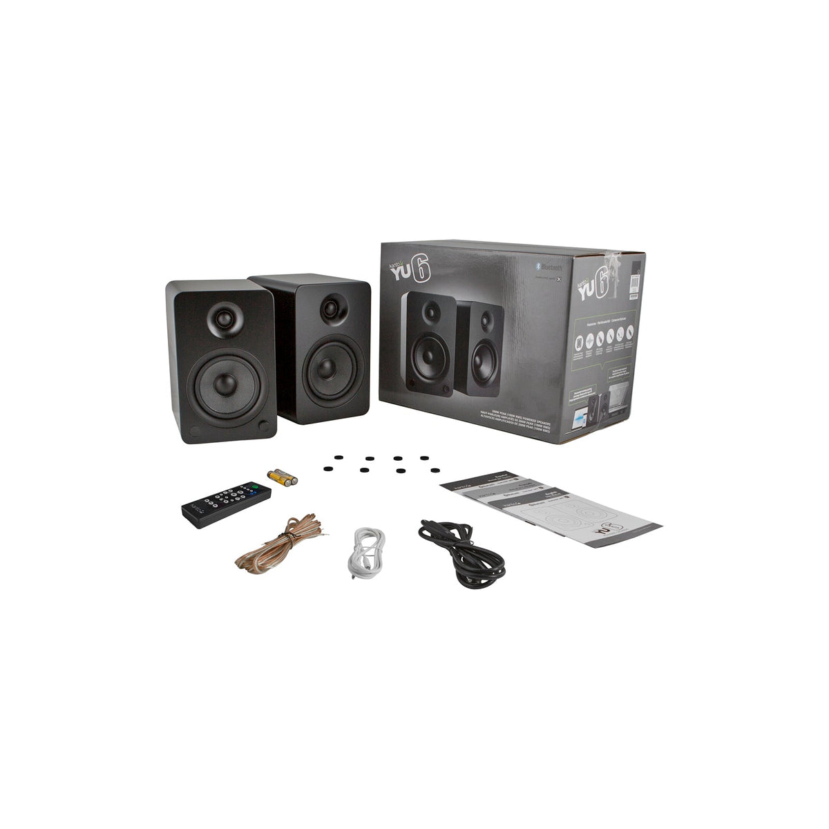 Kanto YU6 Powered Bookshelf Speakers With Bluetooth Matte Black Matte Black