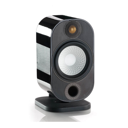 Monitor Audio Apex Speaker Package Black with 4 Apex A10 Bookshelf Speakers and Apex A40 Centre Speaker and Monitor Audio Silver W12 Subwoofer High Gloss Black