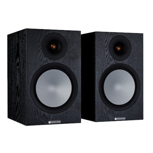Monitor Audio Silver 100 Bookshelf Speakers Pair 7G Black Oak Black Oak