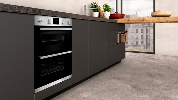 Neff J1GCC0AN0B Built-Under Double Oven - Black with Steel Trim