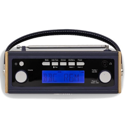 Roberts Rambler BTS DAB DAB+ FM RDS Stereo Digital Radio with Bluetooth Alarms and ECO Power Saving Mode Navy Blue Navy Blue