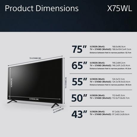 Sony KD65X75WLU 65 Inch X75WL LED 4K UHD HDR Google Smart Bravia TV 65 Inch