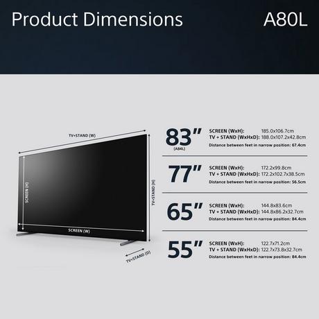 Sony XR83A84LPU 83 Inch A84L 4K UHD HDR OLED Google Smart Bravia TV