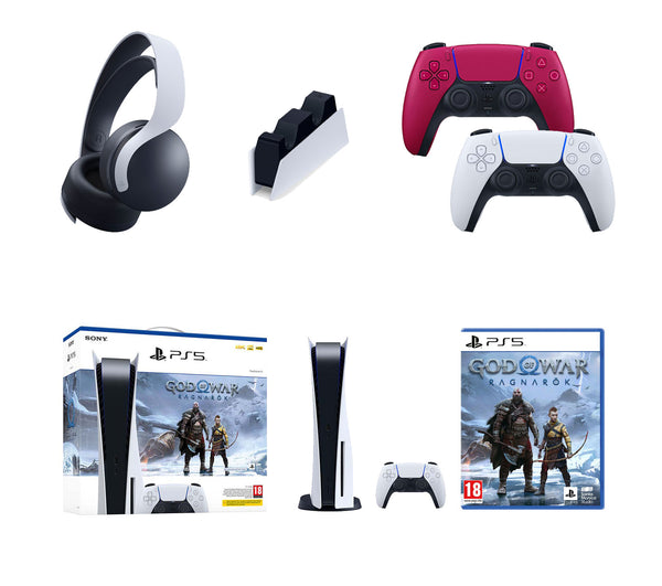 Sony PS5 God Of War Ragnarok Bundle - PS5 God Of War Bundle Disc Extra Controller Headset Charging Dock