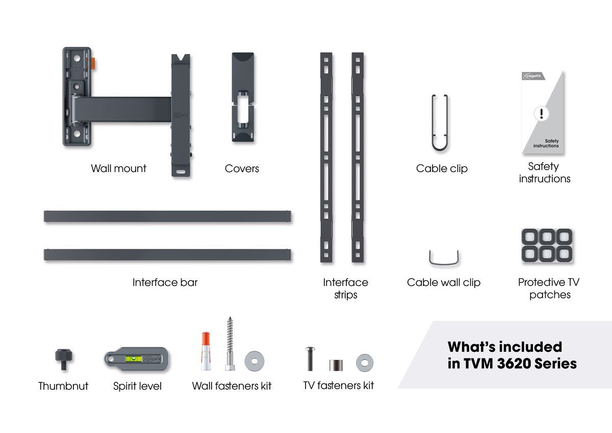 Vogels Comfort TVM 3625 Full-Motion TV Wall Mount for TVs from 40 to 77 inches Black