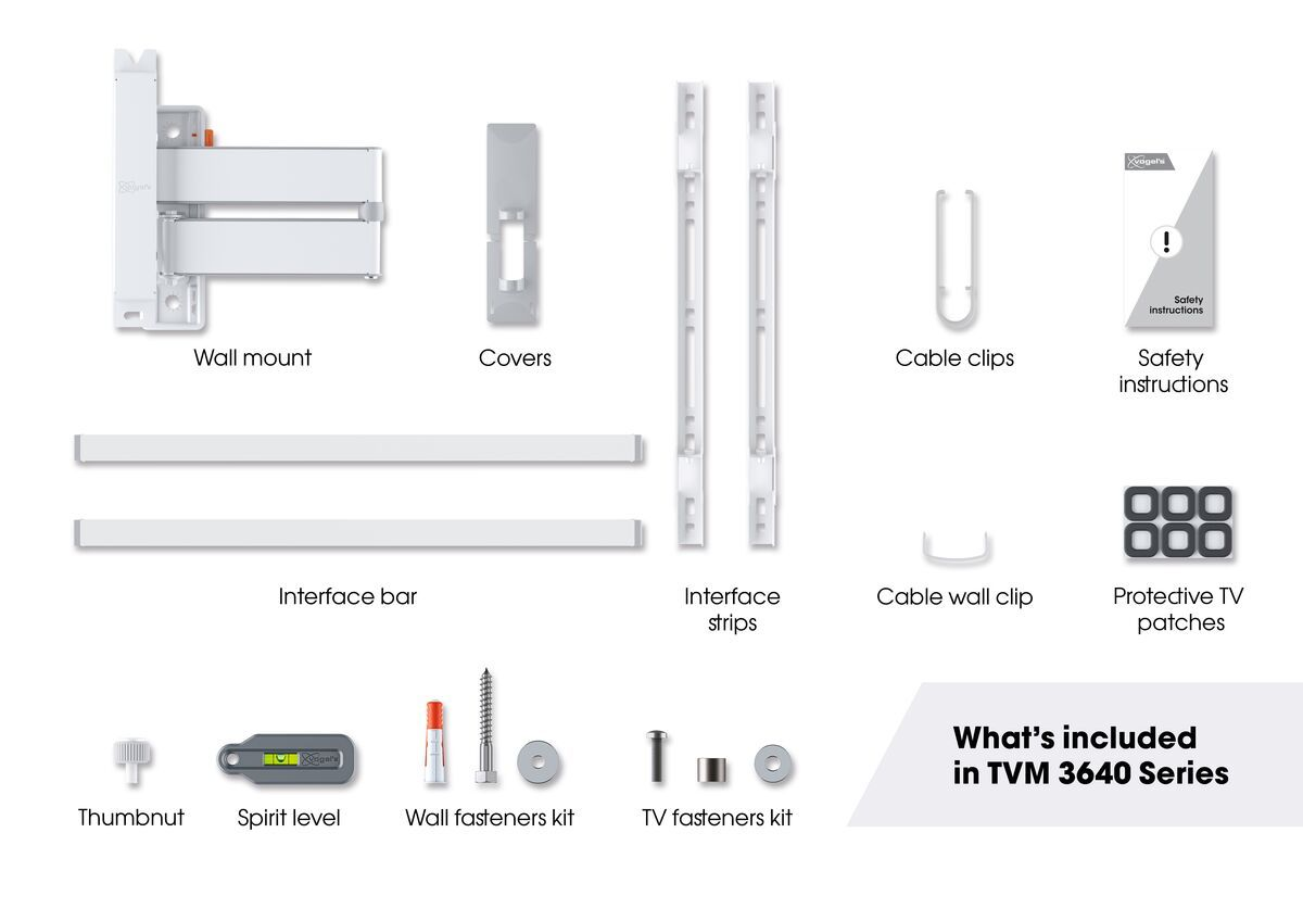 Vogels Comfort TVM 3645 Full-Motion TV Wall Mount  for TVs from 40 to 77 inches White White