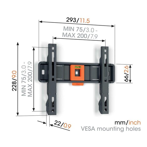 Vogels Quick TVM 1205 Fixed TV Wall Mount for TVs from 19 to 50 inches Black