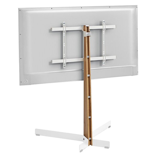 Vogels TVS3695W Comfort Series Display Floor Stand 40-77 inch Stand Turn - Oak & White Steel