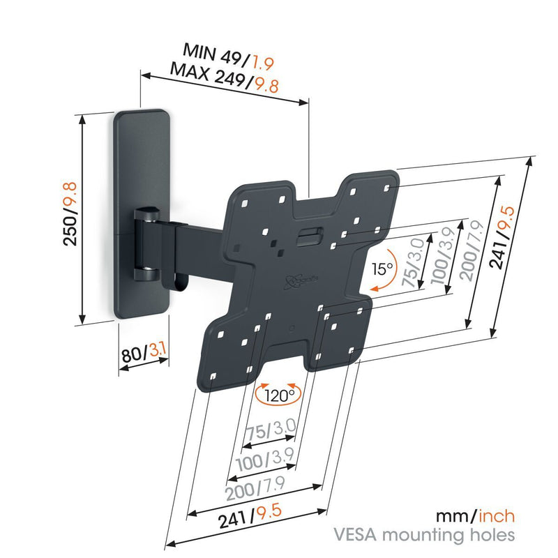 Vogels TVM 1225 Full-Motion TV Wall Mount for TVs from 19 to 43 inches