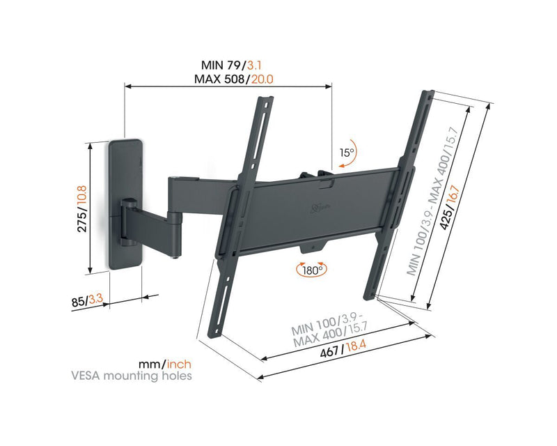 Vogels TVM 1445 Full-Motion TV Wall Mount for TVs from 32 to 65 inches