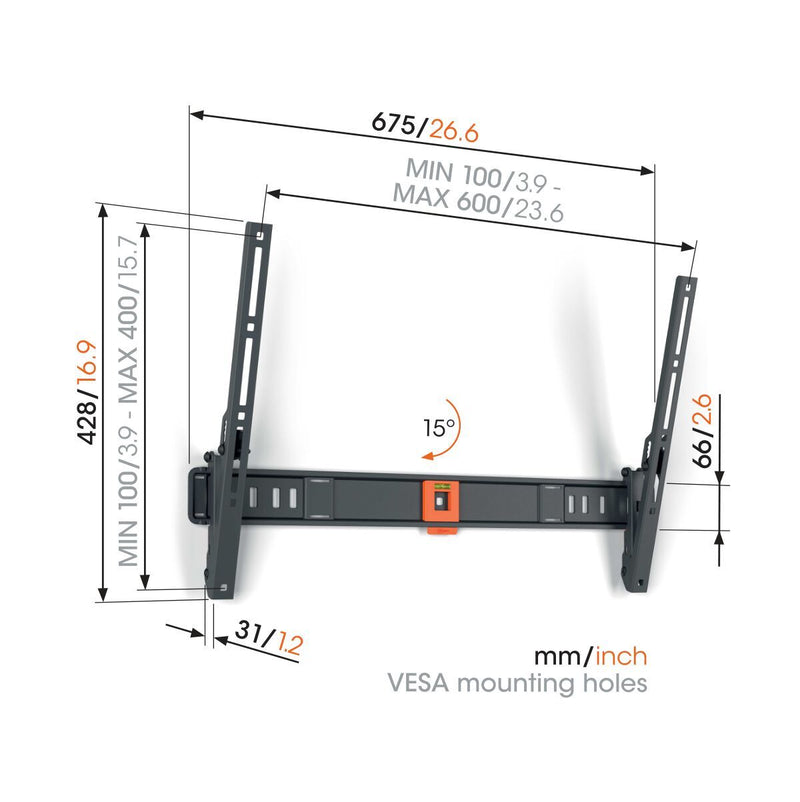 Vogels TVM 1615 Tilting TV Wall Mount for TVs from 40 to 77 inches