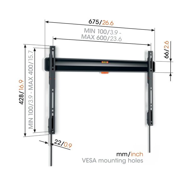 Vogels TVM 3605 Fixed TV Wall Mount for TVs from 40 to 100 inches Spec